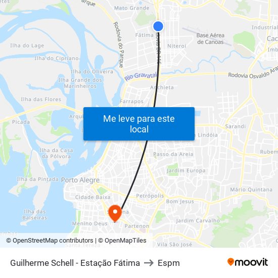 Guilherme Schell - Estação Fátima to Espm map