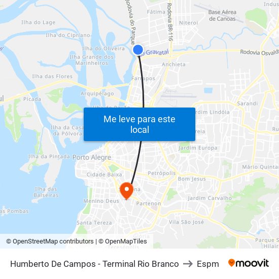 Humberto De Campos - Terminal Rio Branco to Espm map