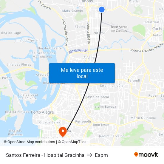 Santos Ferreira - Hospital Gracinha to Espm map