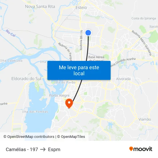 Camélias - 197 to Espm map