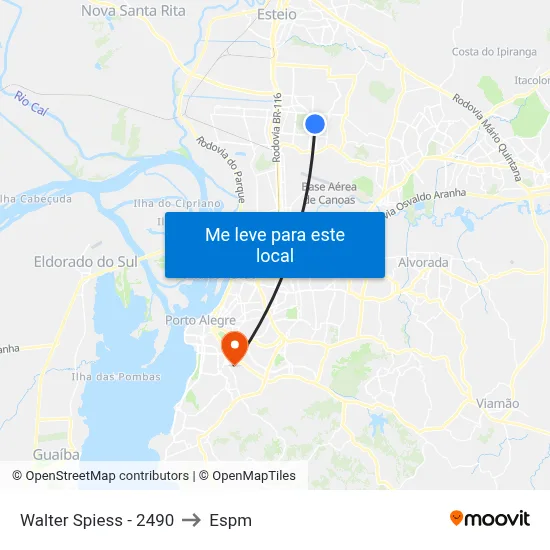 Walter Spiess - 2490 to Espm map