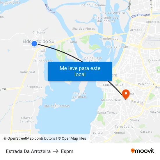 Estrada Da Arrozeira to Espm map