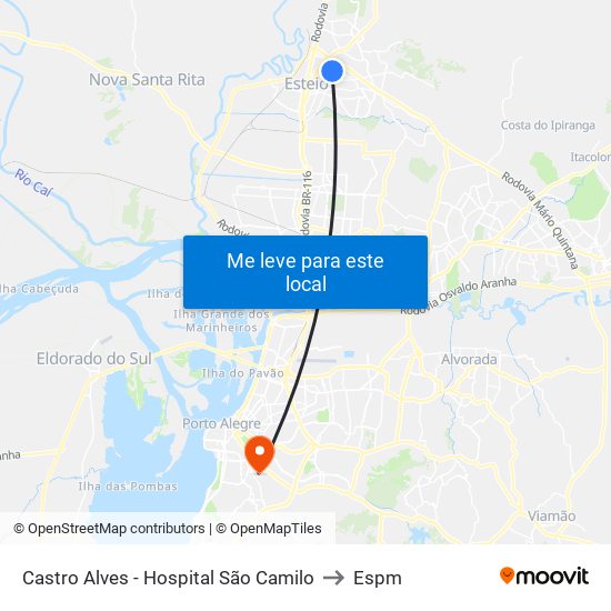 Castro Alves - Hospital São Camilo to Espm map