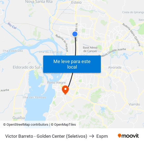 Victor Barreto - Golden Center (Seletivos) to Espm map