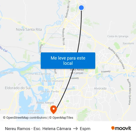 Nereu Ramos - Esc. Helena Câmara to Espm map