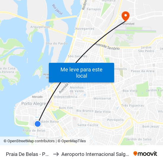 Praia De Belas - Pão Dos Pobres to Aeroporto Internacional Salgado Filho - Terminal 1 map