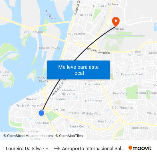 Loureiro Da Silva - Edel Trade Center to Aeroporto Internacional Salgado Filho - Terminal 1 map