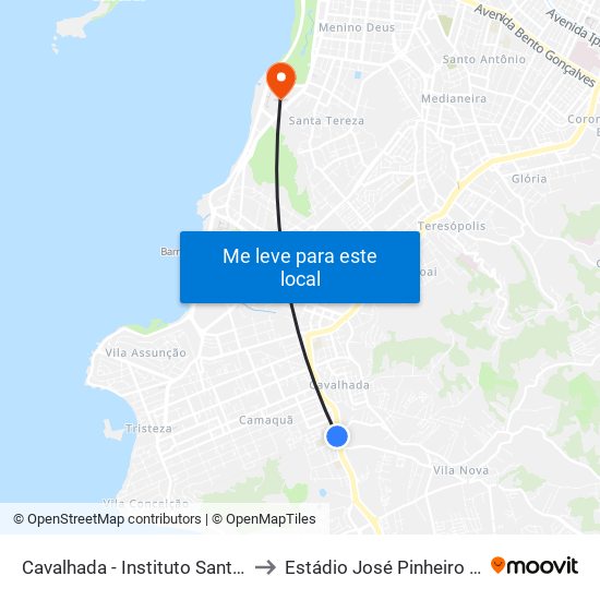 Cavalhada - Instituto Santa Luzia to Estádio José Pinheiro Borda map
