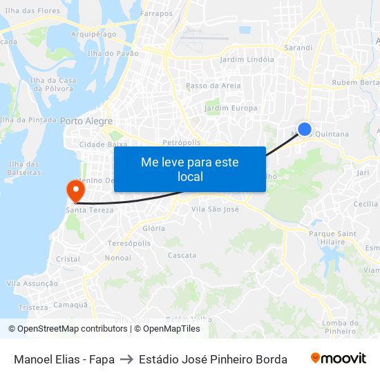 Manoel Elias - Fapa to Estádio José Pinheiro Borda map