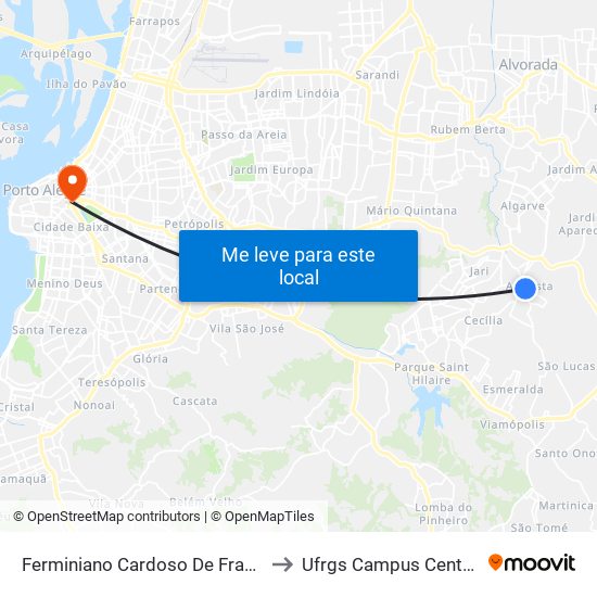 Ferminiano Cardoso De Fraga to Ufrgs Campus Centro map