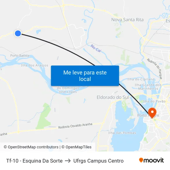 Tf-10 - Esquina Da Sorte to Ufrgs Campus Centro map