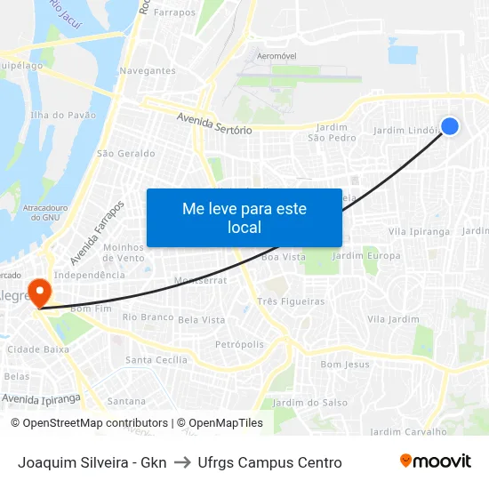 Joaquim Silveira - Gkn to Ufrgs Campus Centro map