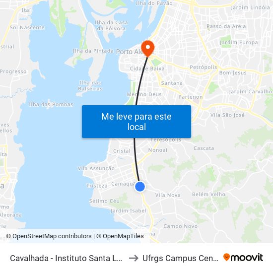 Cavalhada - Instituto Santa Luzia to Ufrgs Campus Centro map