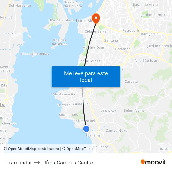 Tramandaí to Ufrgs Campus Centro map
