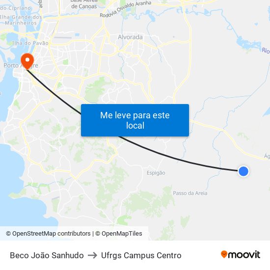 Beco João Sanhudo to Ufrgs Campus Centro map
