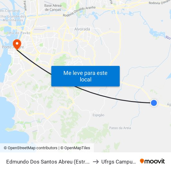 Edmundo Dos Santos Abreu (Estr. Das Laranjeiras) to Ufrgs Campus Centro map
