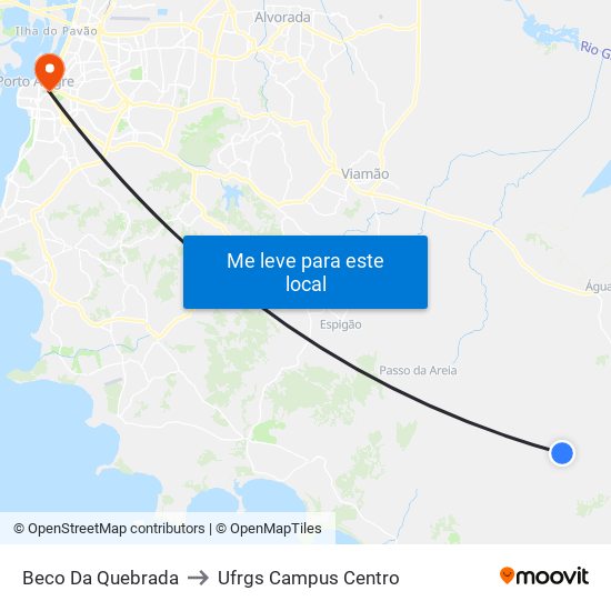 Beco Da Quebrada to Ufrgs Campus Centro map