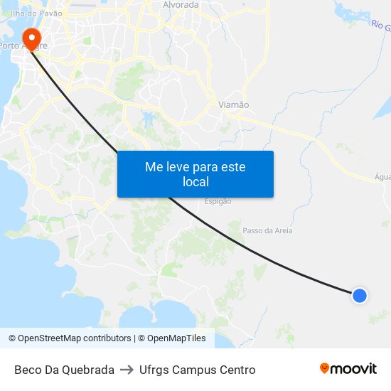 Beco Da Quebrada to Ufrgs Campus Centro map