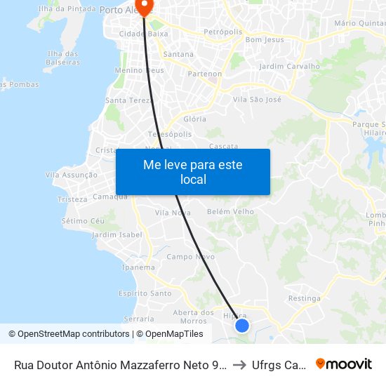 Rua Doutor Antônio Mazzaferro Neto 95 Porto Alegre - Rio Grande Do Sul Brasil to Ufrgs Campus Centro map