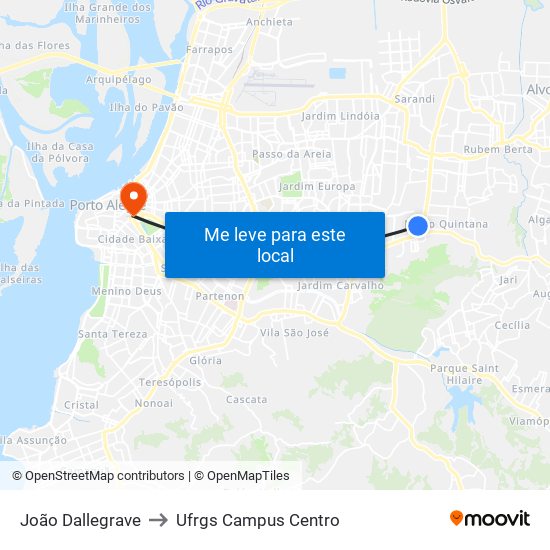 João Dallegrave to Ufrgs Campus Centro map
