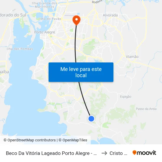 Beco Da Vitória Lageado Porto Alegre - Rio Grande Do Sul 91787 Brasil to Cristo Redentor map