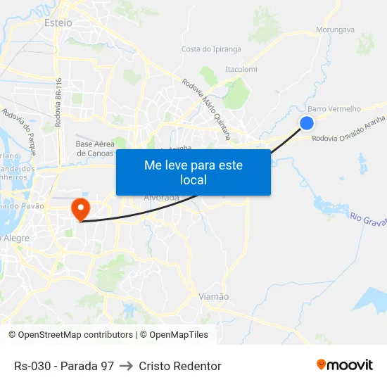 Rs-030 - Parada 97 to Cristo Redentor map