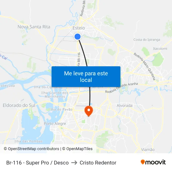Br-116 - Super Pro / Desco to Cristo Redentor map