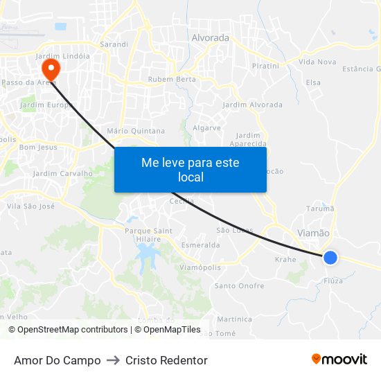 Amor Do Campo to Cristo Redentor map