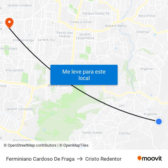 Ferminiano Cardoso De Fraga to Cristo Redentor map