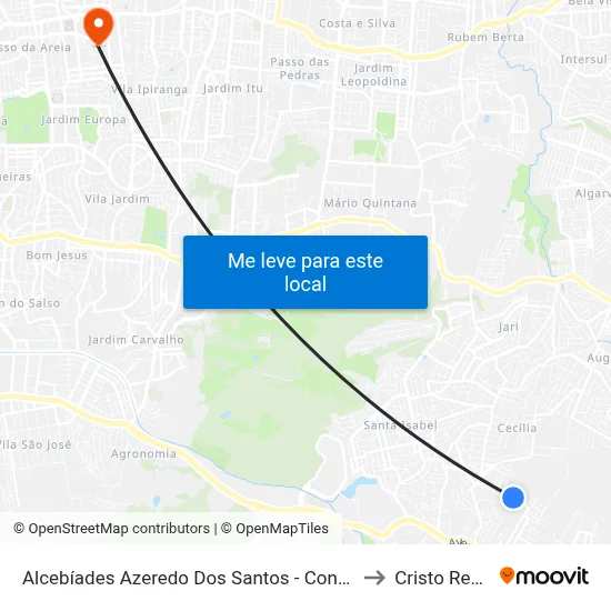 Alcebíades Azeredo Dos Santos - Condomínio Veneza to Cristo Redentor map