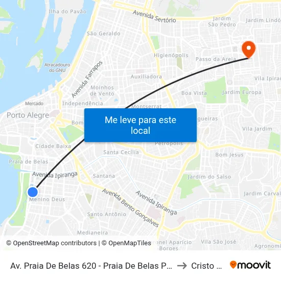 Av. Praia De Belas 620 - Praia De Belas Porto Alegre - Rs 90110-000 Brasil to Cristo Redentor map