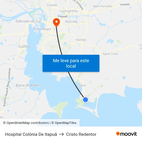 Hospital Colônia De Itapuã to Cristo Redentor map