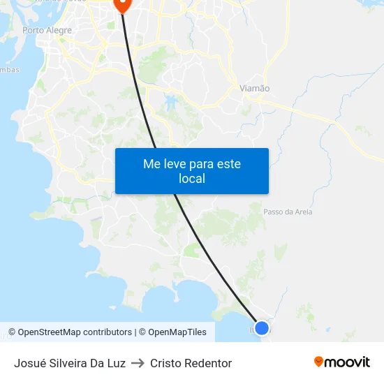 Josué Silveira Da Luz to Cristo Redentor map