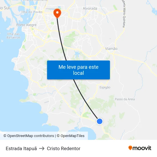 Estrada Itapuã to Cristo Redentor map