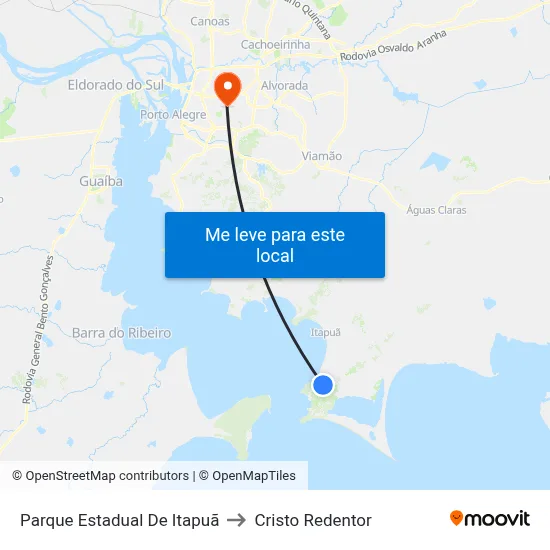 Parque Estadual De Itapuã to Cristo Redentor map