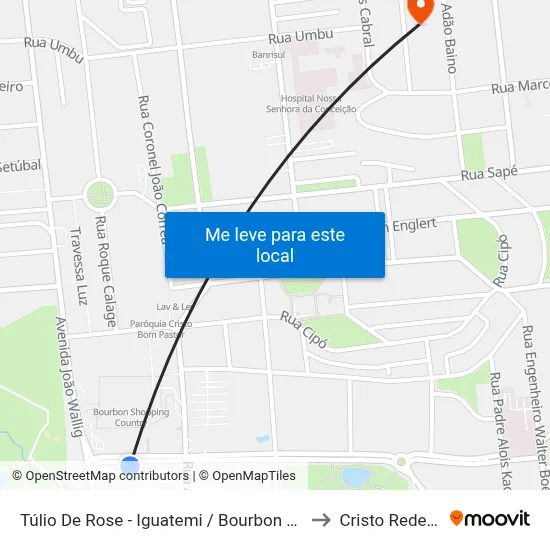 Túlio De Rose - Iguatemi  / Bourbon Country to Cristo Redentor map