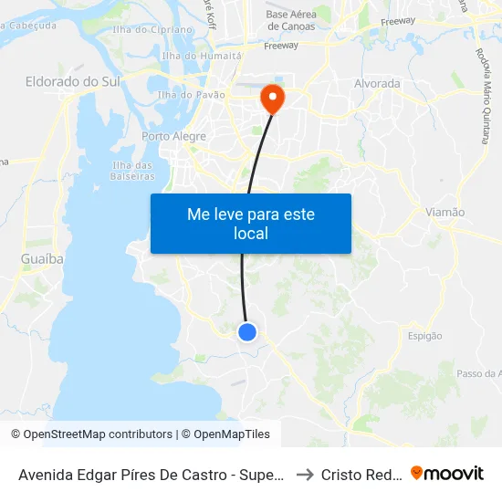Avenida Edgar Píres De Castro - Super Kan Lotação to Cristo Redentor map