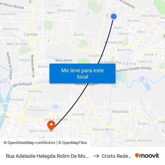 Rua Adelaide Helegda Rolim De Moura, 511 to Cristo Redentor map