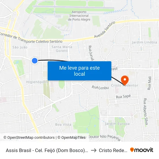 Assis Brasil - Cel. Feijó (Dom Bosco) [Centro] to Cristo Redentor map