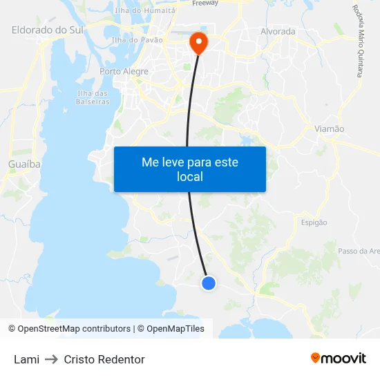 Lami to Cristo Redentor map
