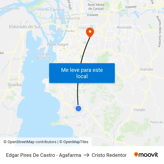 Edgar Pires De Castro - Agafarma to Cristo Redentor map