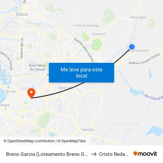Breno Garcia (Loteamento Breno Garcia) to Cristo Redentor map