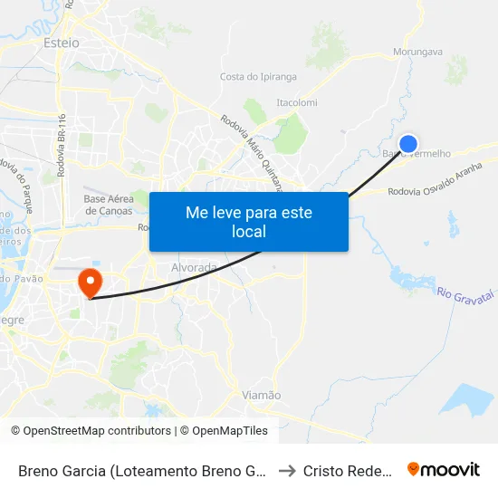 Breno Garcia (Loteamento Breno Garcia) to Cristo Redentor map