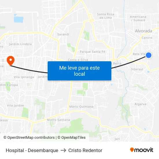 Hospital - Desembarque to Cristo Redentor map