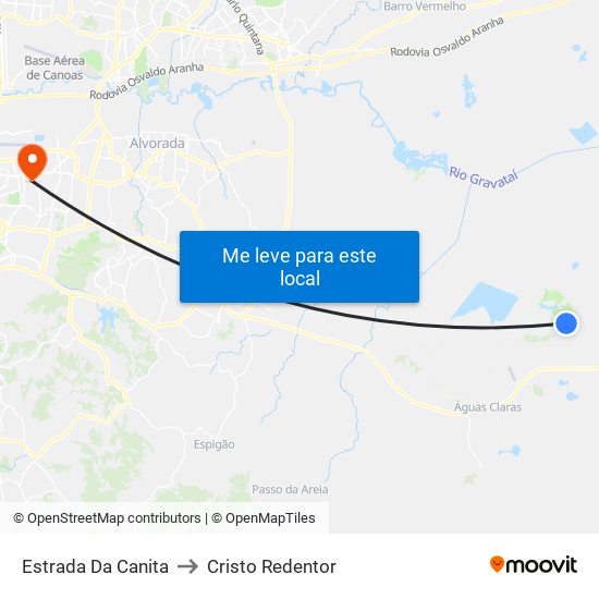 Estrada Da Canita to Cristo Redentor map