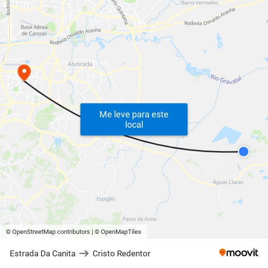 Estrada Da Canita to Cristo Redentor map