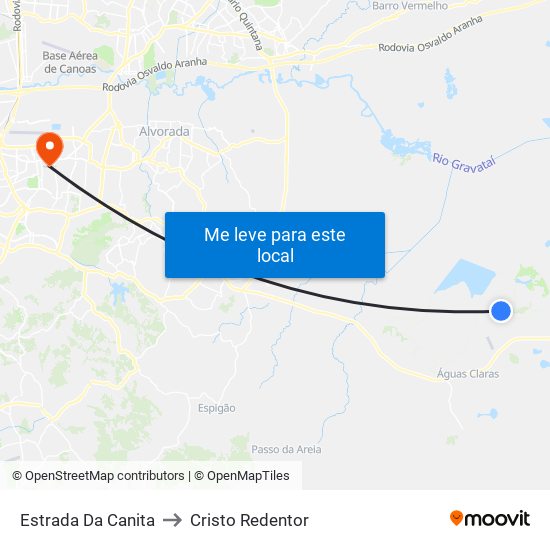 Estrada Da Canita to Cristo Redentor map