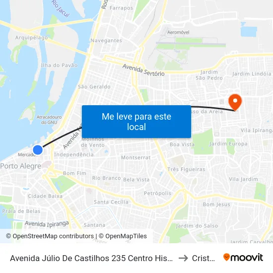 Avenida Júlio De Castilhos 235 Centro Histórico Porto Alegre - Rio Grande Do Sul 90030 Brasil to Cristo Redentor map