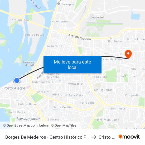 Avenida Mauá 1701 Centro Histórico Porto Alegre - Rio Grande Do Sul 90030-080 Brasil to Cristo Redentor map