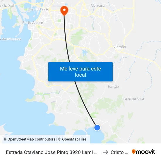 Estrada Otaviano Jose Pinto 3920 Lami Porto Alegre - Rio Grande Do Sul Brasil to Cristo Redentor map